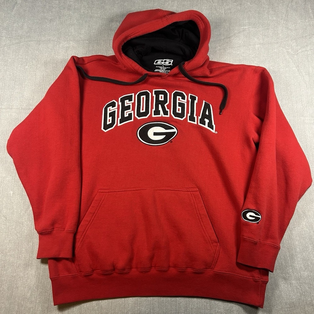 Georgia Bulldogs Large E5 Embroidered Hoodie Large